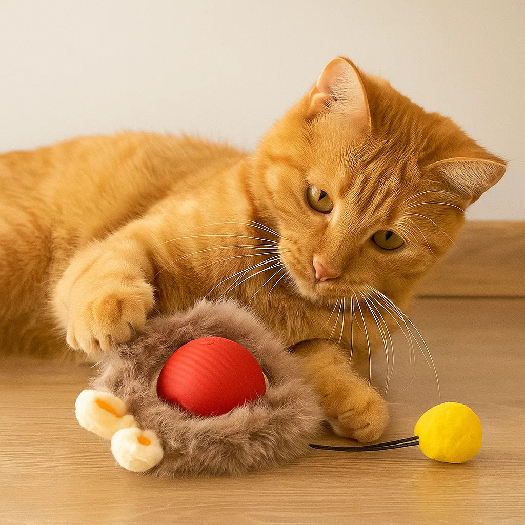 Kattelegetøj Bold med reb ⎜ Selvunderholdning for katte gennem spring og bidestyrke