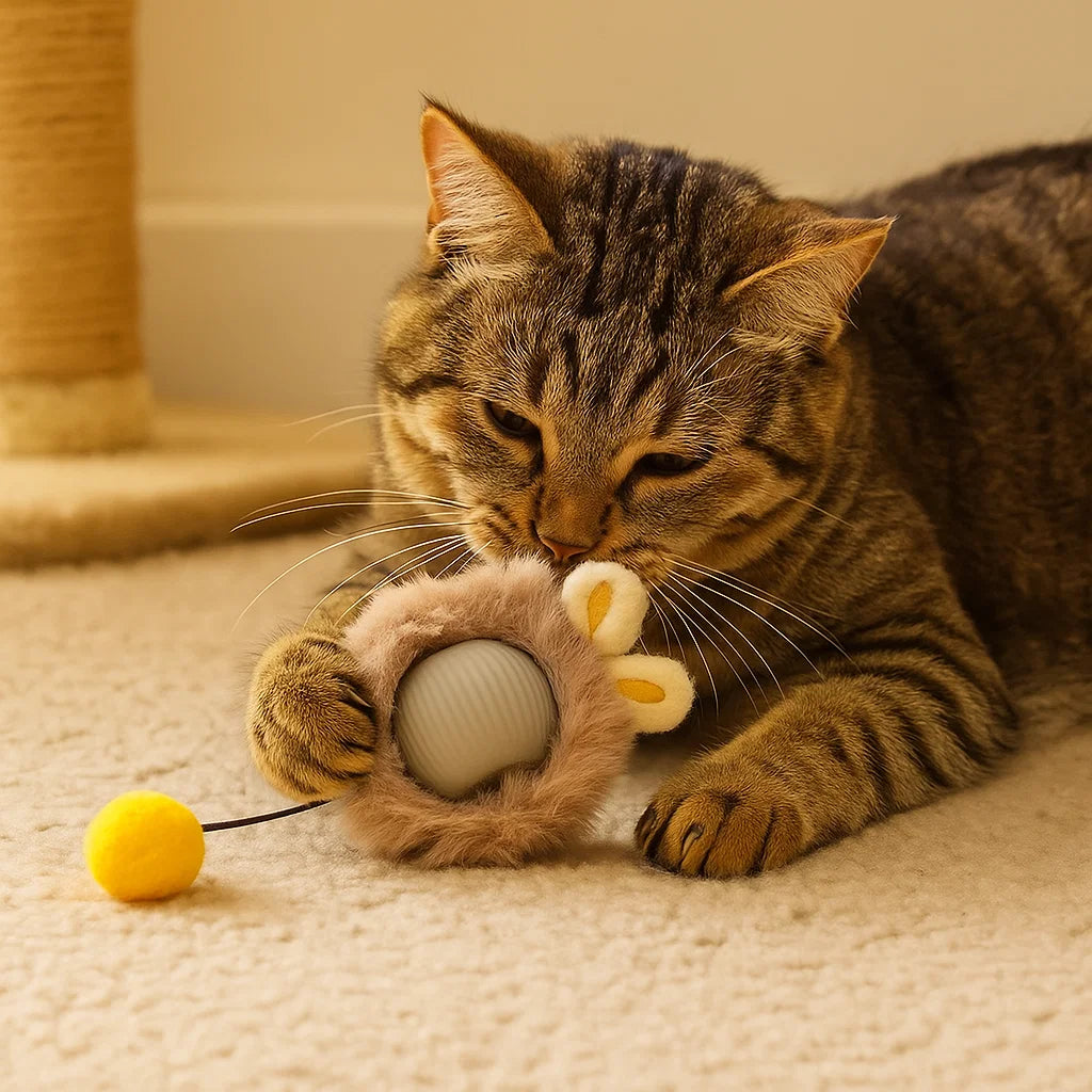 Kattelegetøj Bold med reb ⎜ Selvunderholdning for katte gennem spring og bidestyrke