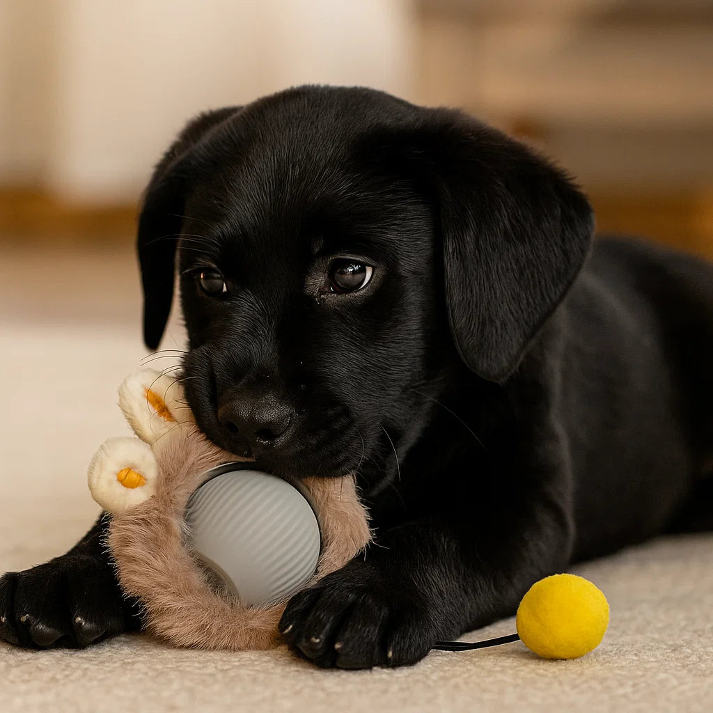 Hundelegetøj Bold med reb ⎜ Bidfast springbold til selvunderholdning og aktivitet for hunde