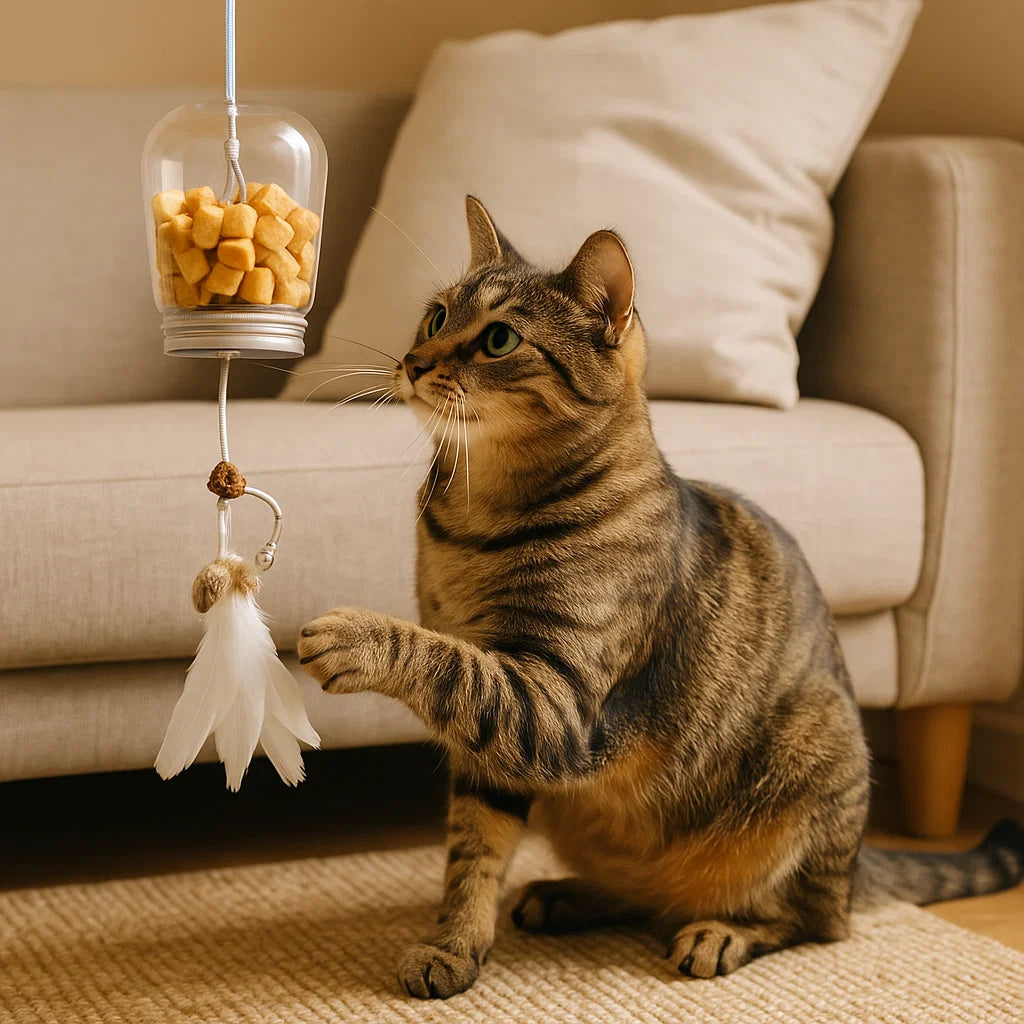 Katte-legetøj ⎜ Bold med godbidder til leg og træning af intelligens