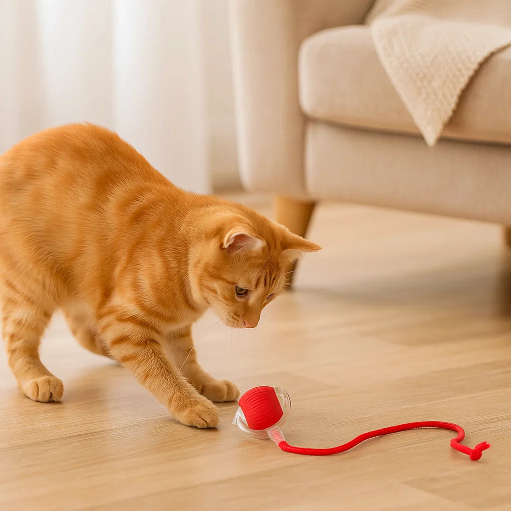 Kattelegetøj Bold med reb ⎜ Selvunderholdning for katte gennem spring og bidestyrke