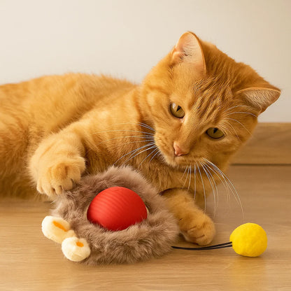 Kattelegetøj Bold med reb ⎜ Selvunderholdning for katte gennem spring og bidestyrke