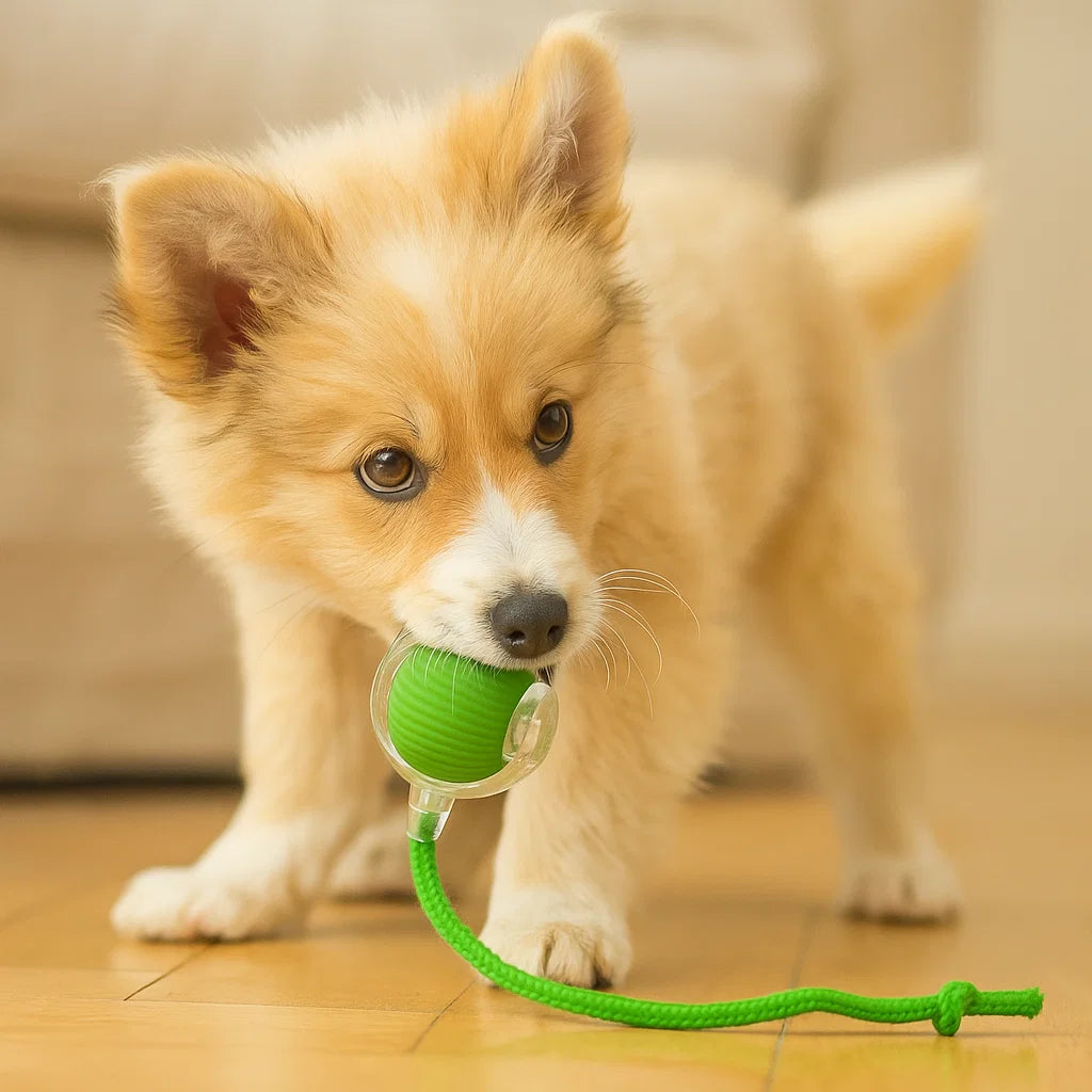 Hundelegetøj Bold med reb ⎜ Bidfast springbold til selvunderholdning og aktivitet for hunde