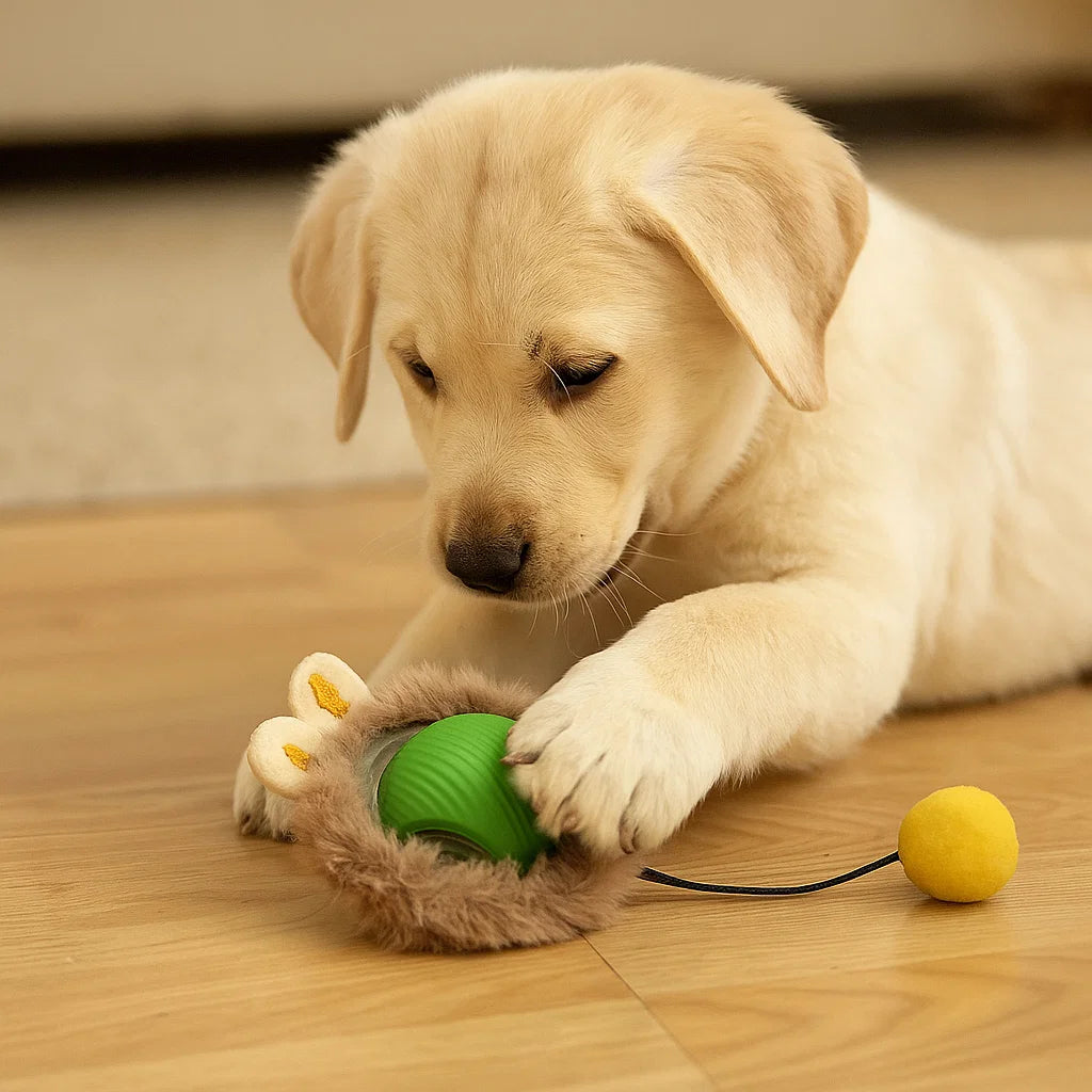 Hundelegetøj Bold med reb ⎜ Bidfast springbold til selvunderholdning og aktivitet for hunde