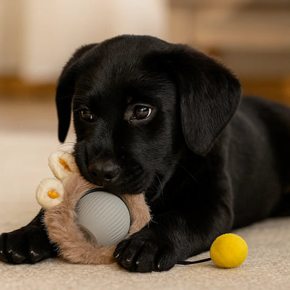Hundelegetøj Bold med reb ⎜ Bidfast springbold til selvunderholdning og aktivitet for hunde
