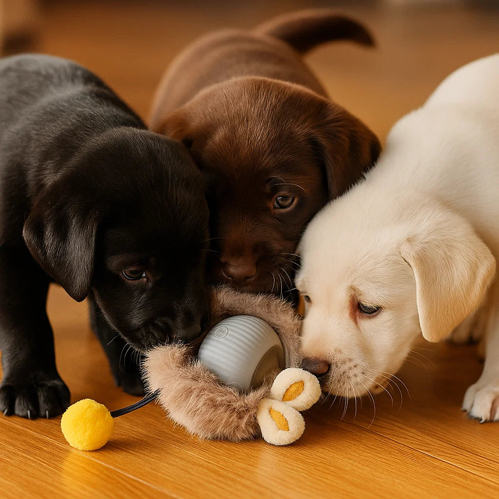 Hundelegetøj Bold med reb ⎜ Bidfast springbold til selvunderholdning og aktivitet for hunde