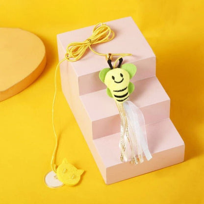 Katte legetøj hængende på døren ⎜ Fjedrende leg med fjer og klokke