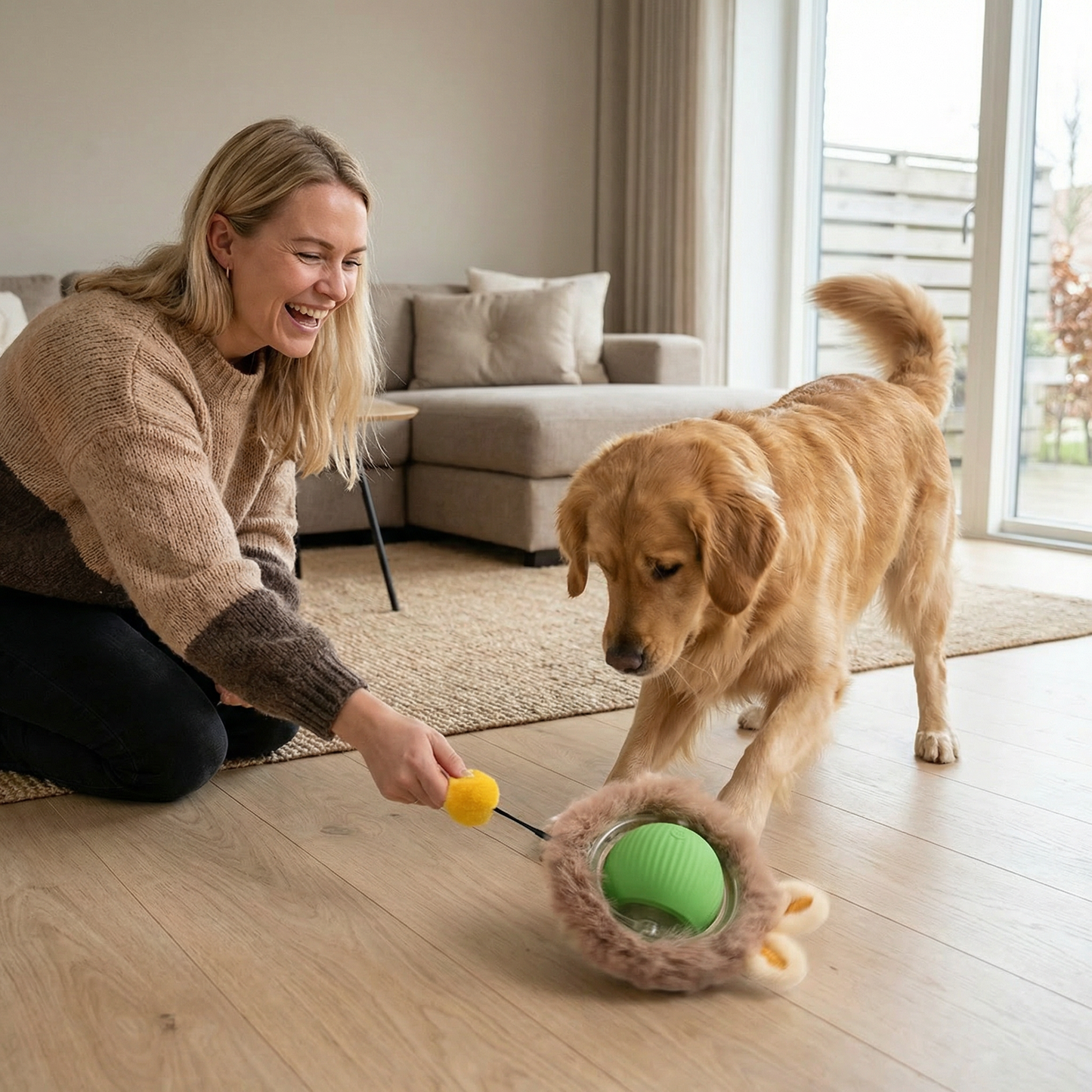 Interaktiv legebold med hale til hunde