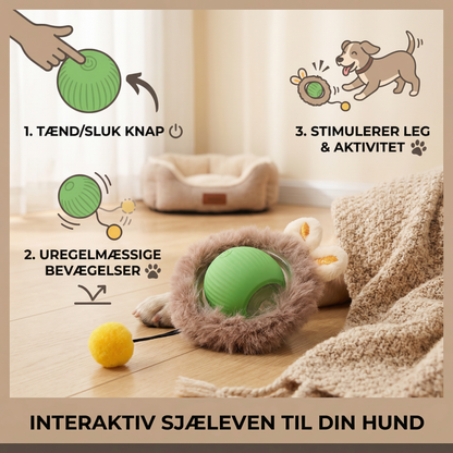 Interaktiv legebold med hale til hunde