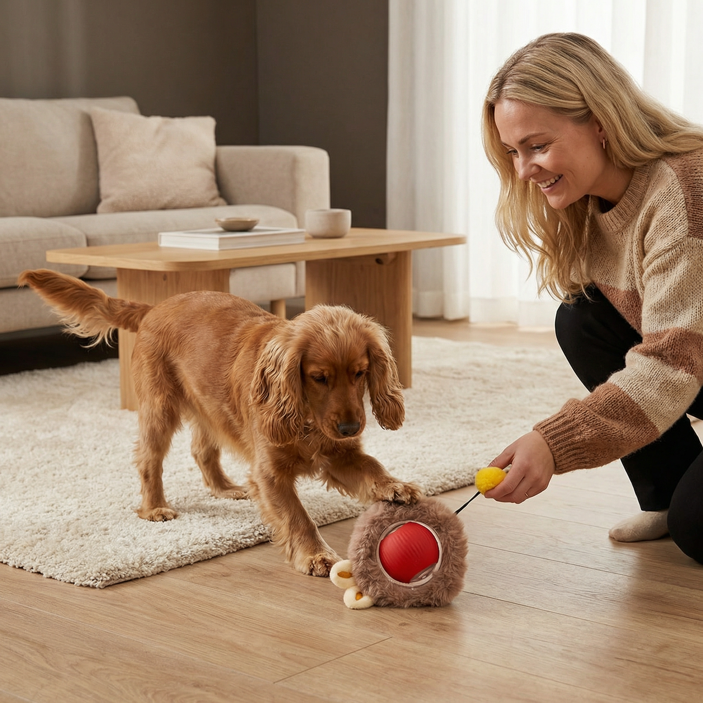 Interaktiv legebold med hale til hunde