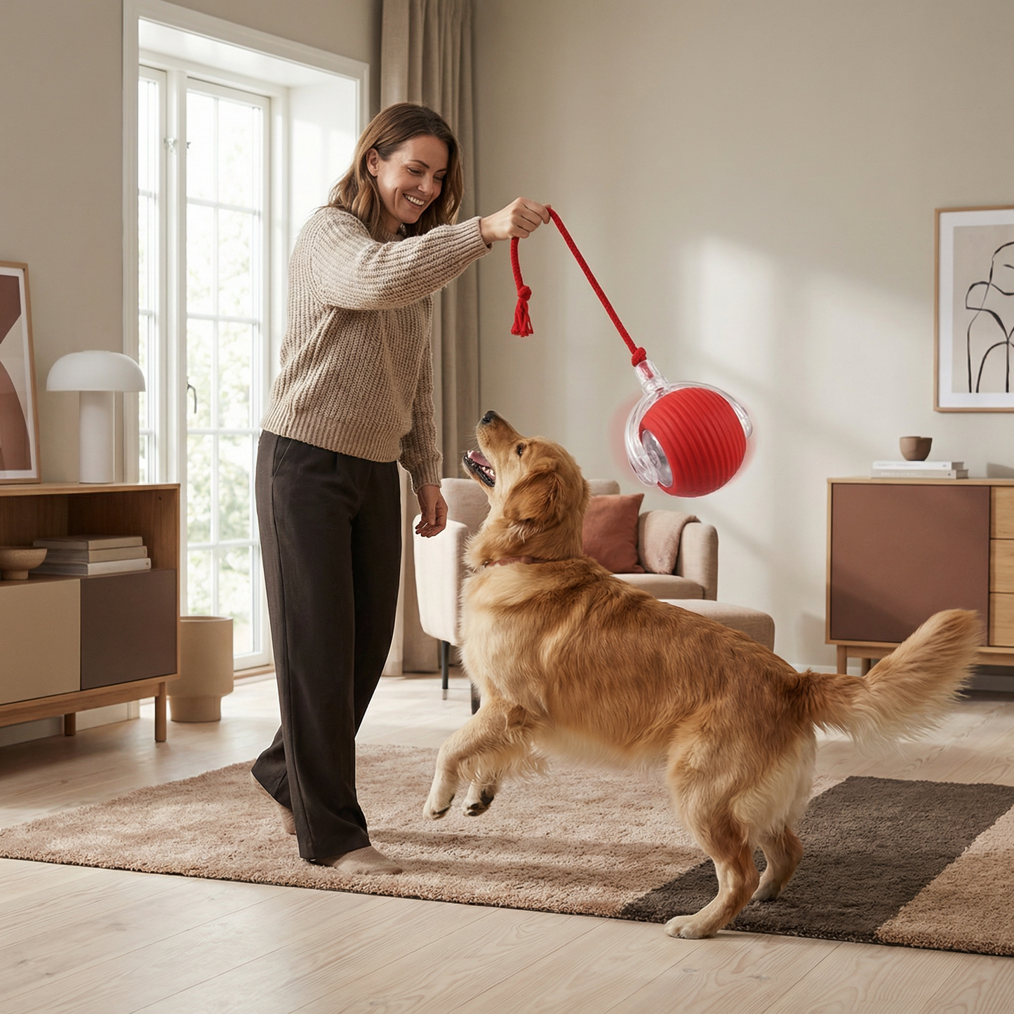 Interaktiv legebold med hale til hunde