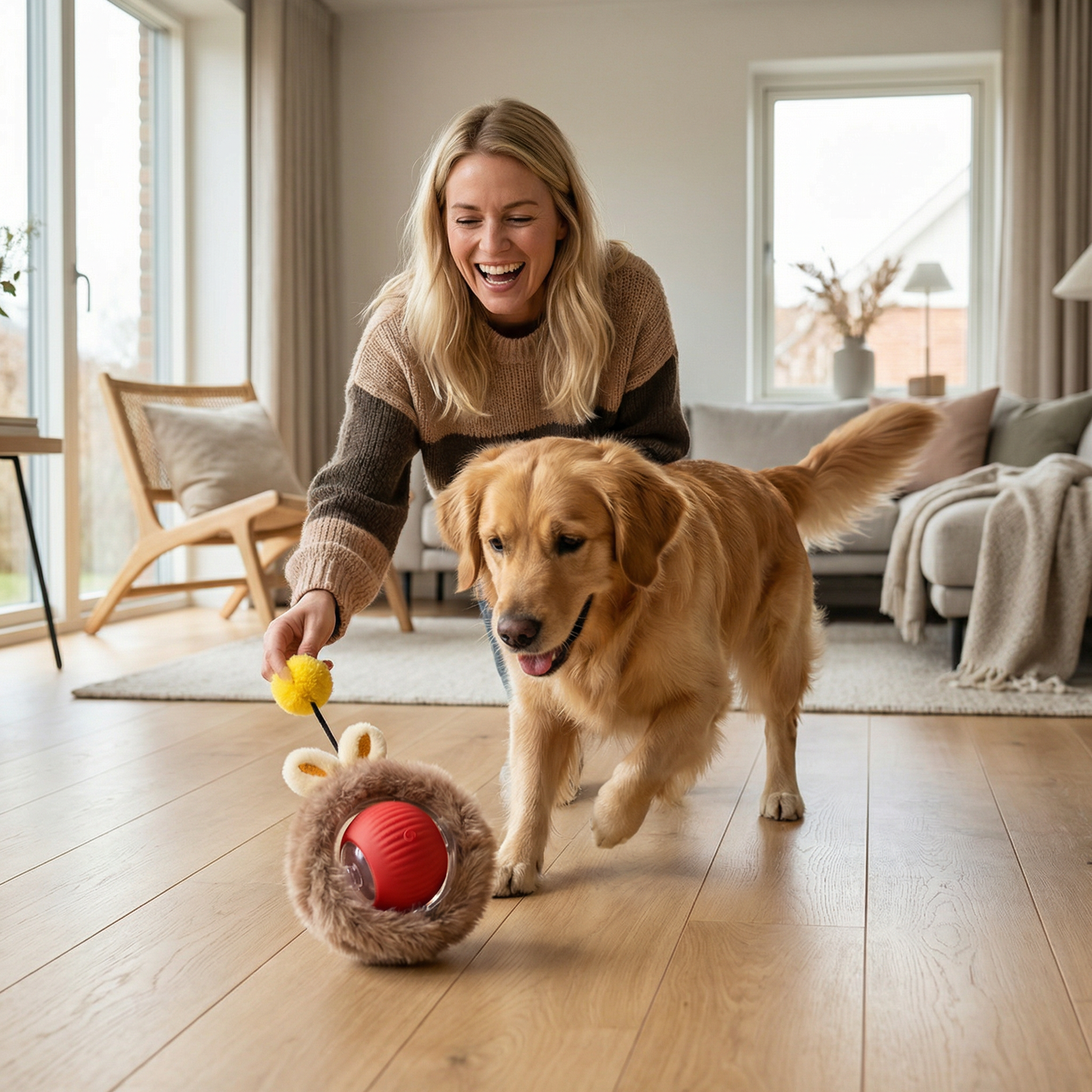 Interaktiv legebold med hale til hunde