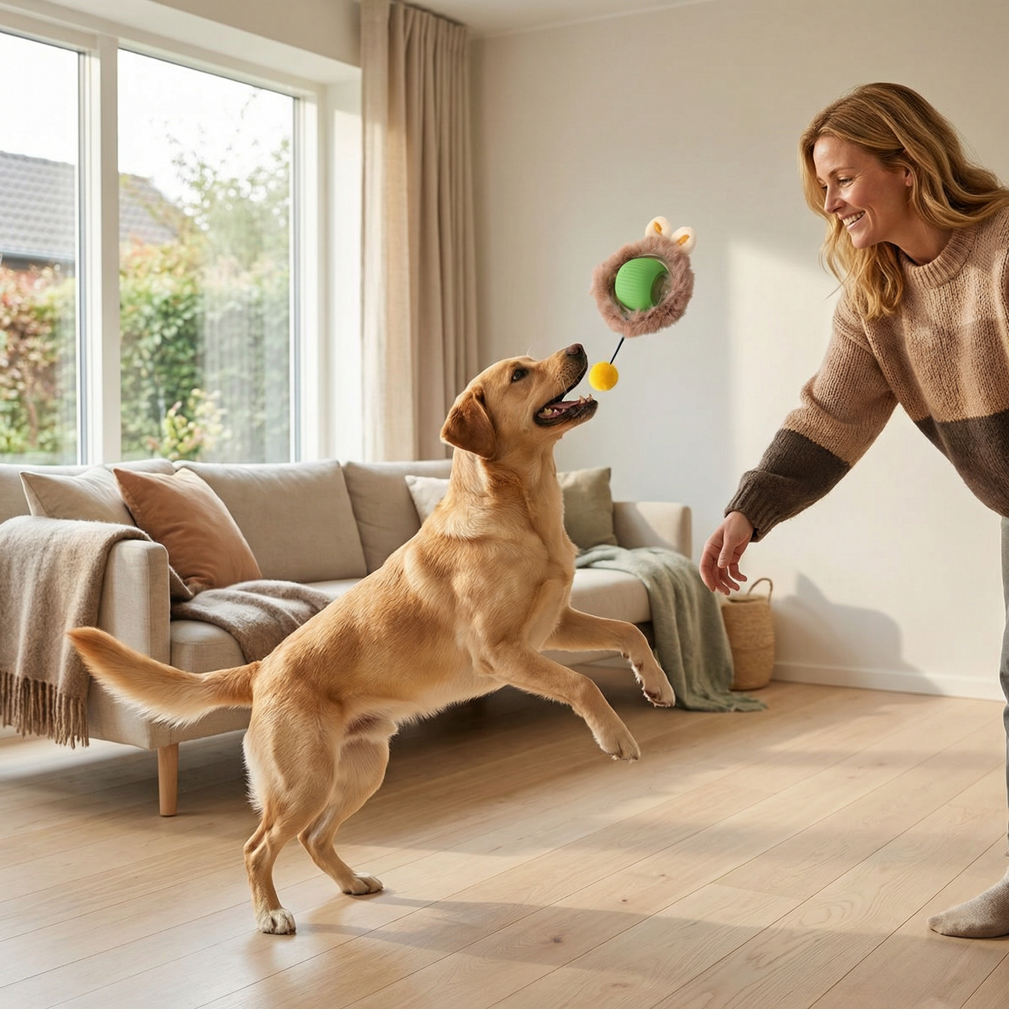 Interaktiv legebold med hale til hunde