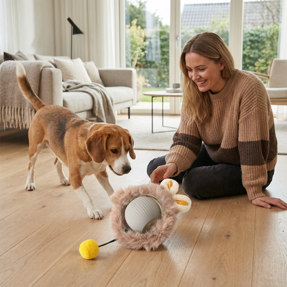 Interaktiv legebold med hale til hunde